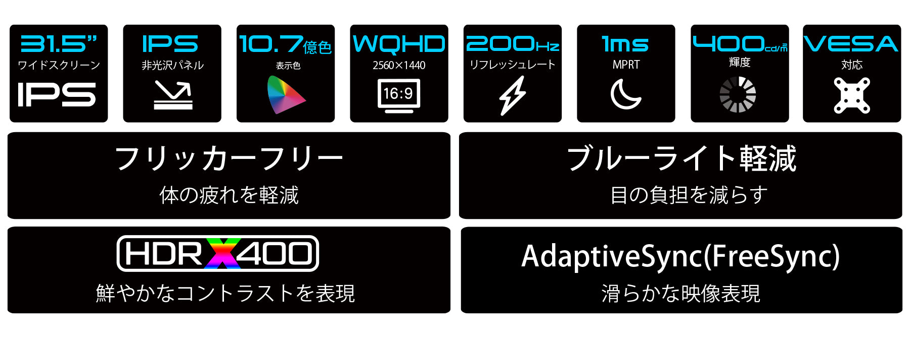 31.5” IPSパネル 200Hz対応ゲーミングモニター