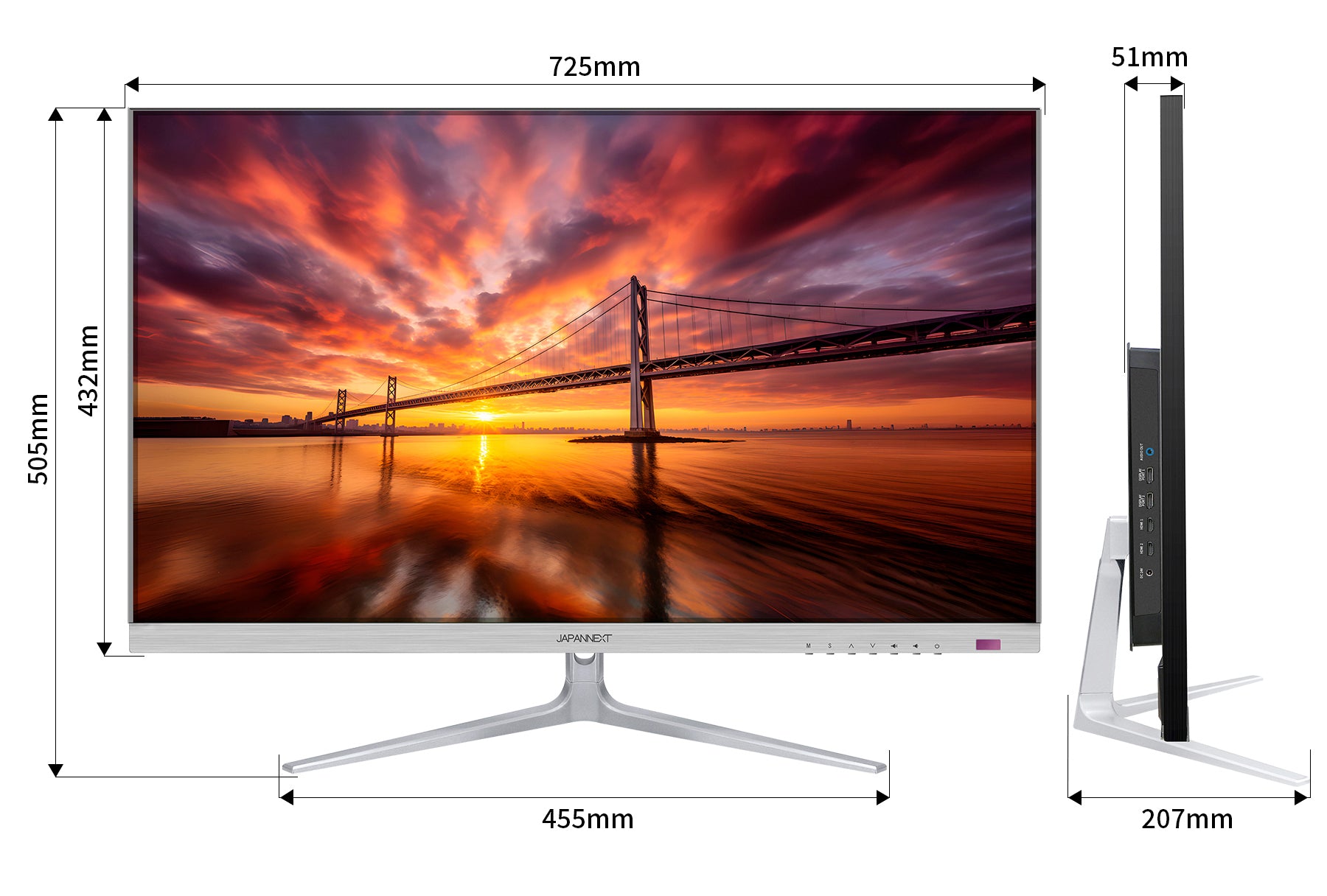 JAPANNEXT 32インチ IPSパネル搭載 4K(3840x2160)解像度 液晶モニター JN-IPS321UHD HDMI DP HDR  PBP/PIP機能搭載