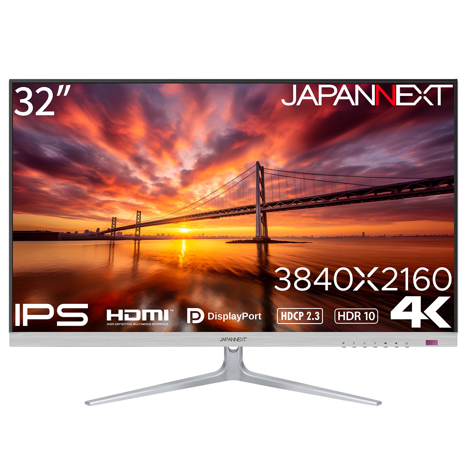 JAPANNEXT 32インチ IPSパネル搭載 4K(3840x2160)解像度 液晶モニター JN-IPS321UHD HDMI DP HDR  PBP/PIP機能搭載