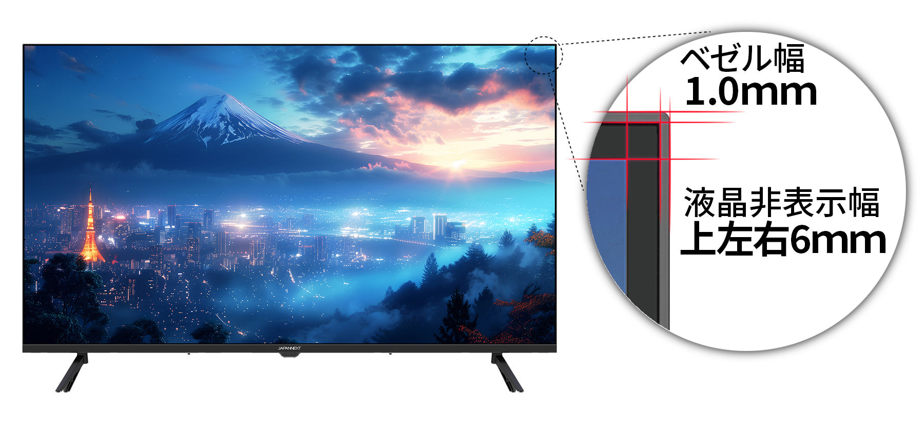 フレームレスデザイン