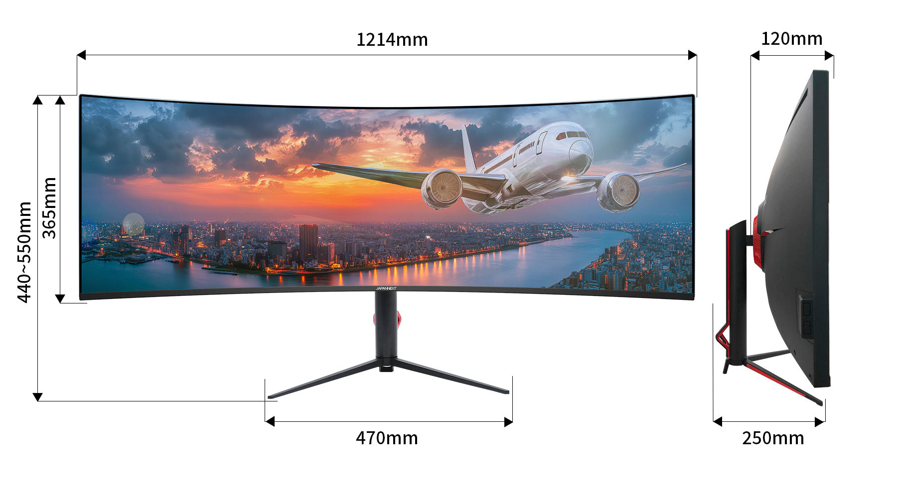 JAPANNEXT 49インチ IPSパネル搭載 144Hz/1ms(GTG:OD)対応 Dual