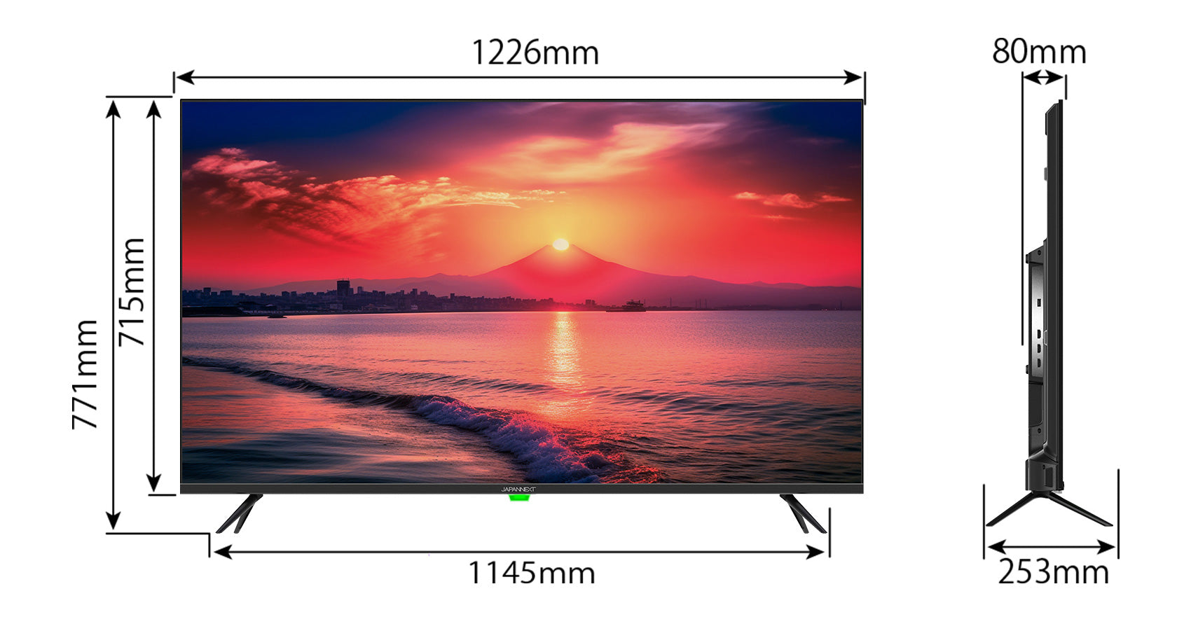 JAPANNEXT 55インチ 大型4K(3840x2160)液晶ディスプレイ JN-IPS5502TUHDR HDR対応 HDMI USB再生対応  サイネージ