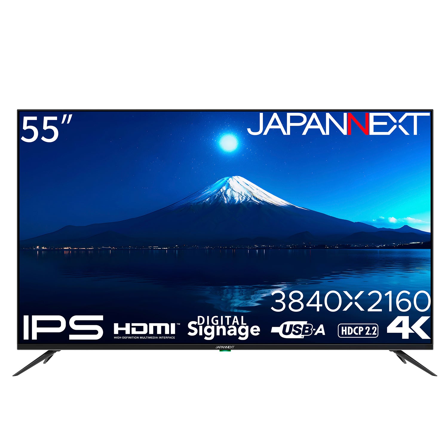 JAPANNEXT 55インチ IPSパネル搭載 4K(3840x2160)解像度 大型液晶モニター JN-IPS5503TUHDR HDMI HDR  ビデオ/音声入力端子 オプティカル出力端子 コンポーネント入力 USB再生対応 サイネージ