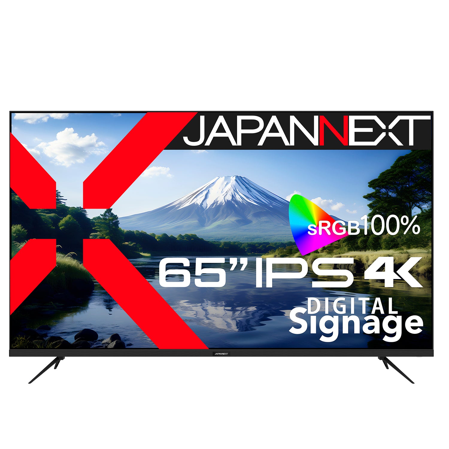 JAPANNEXT 65インチ IPSパネル搭載 4K(3840x2160)解像度 大型液晶モニター JN-IPS65UHD-U HDMI  HDR400相当 sRGB:100% ビデオ/音声入力 オプティカル出力 コンポーネント入力 USB再生対応 サイネージ