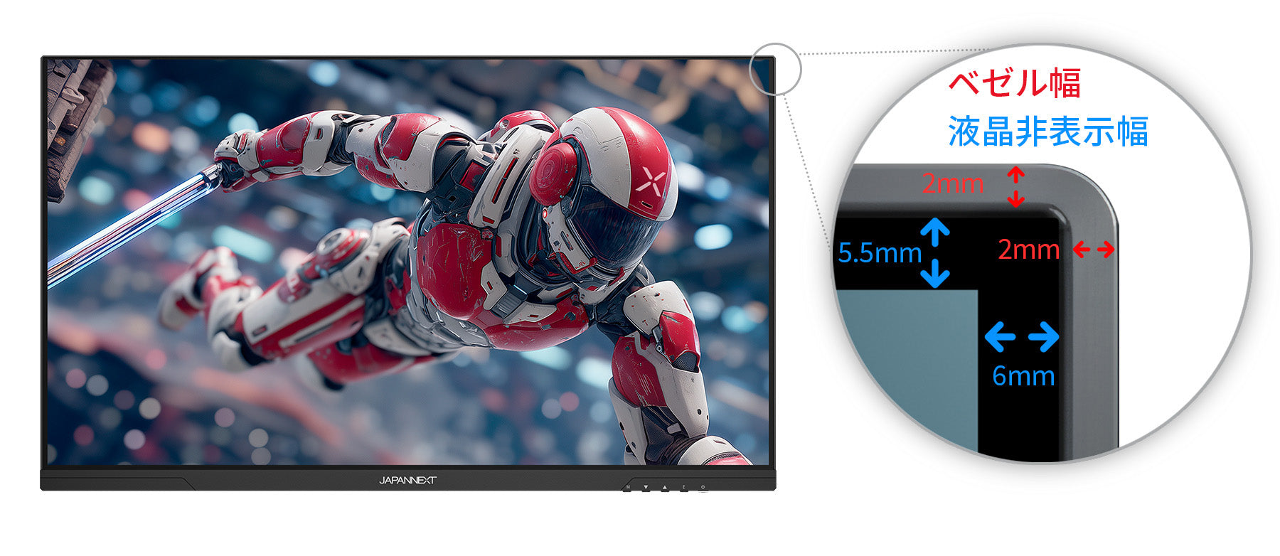 フレームレスデザイン