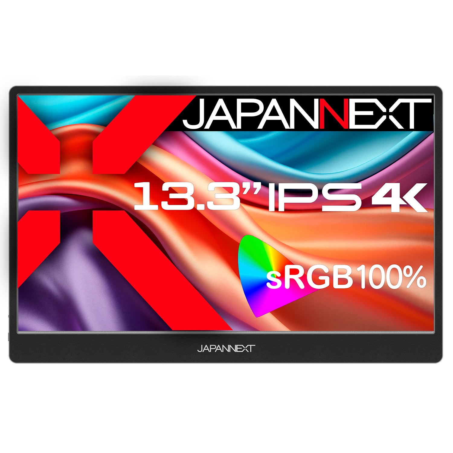 JAPANNEXT 13.3インチ IPSパネル搭載 4K(3840x2160)解像度 モバイルモニター JN-MD-IPS1332UHDR  miniHDMI USB Type-C sRGB:100% HDR400相当 スマートケース付き