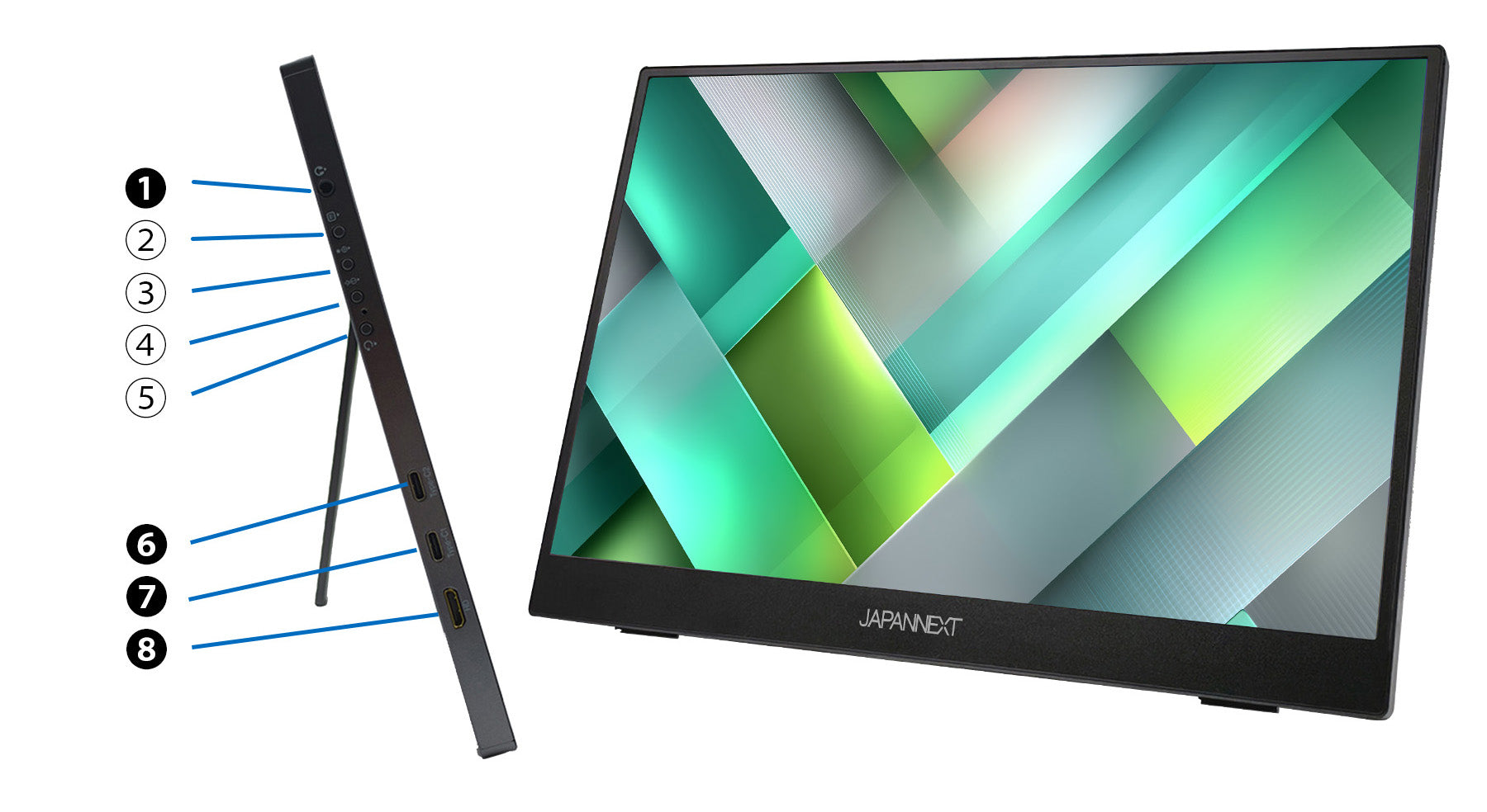 デュアルモニター 14インチ モバイルモニター IPSパネル JAPANNEXT 14インチ IPSパネル搭載 WUXGA(1920×1200)解像度 モバイル