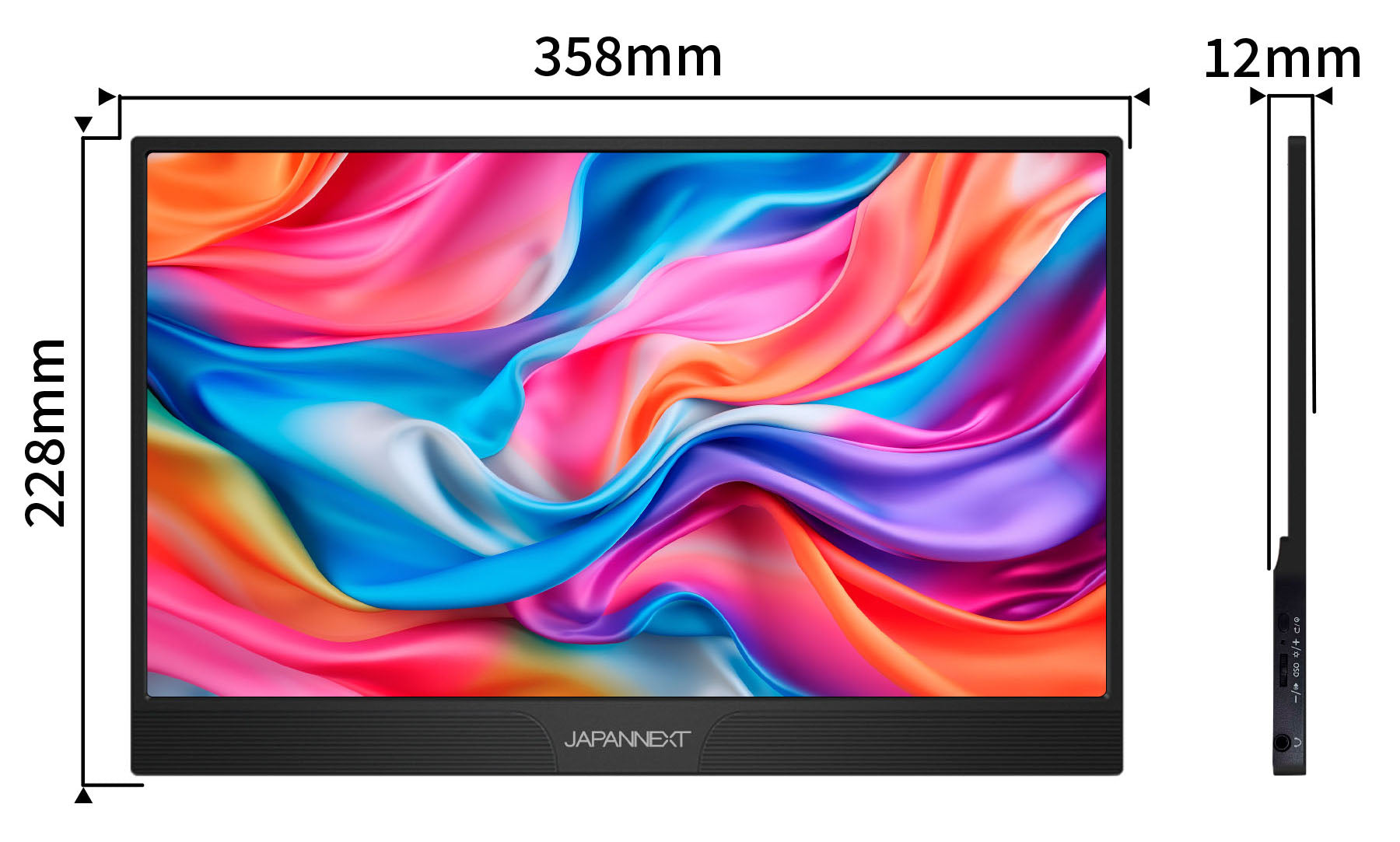 JAPANNEXT 15.6インチ IPSパネル搭載 フルHD(1920x1080)解像度 モバイルモニター JN-MD-IPS1565FHDR  miniHDMI USB Type-C HDR スマートケース付き