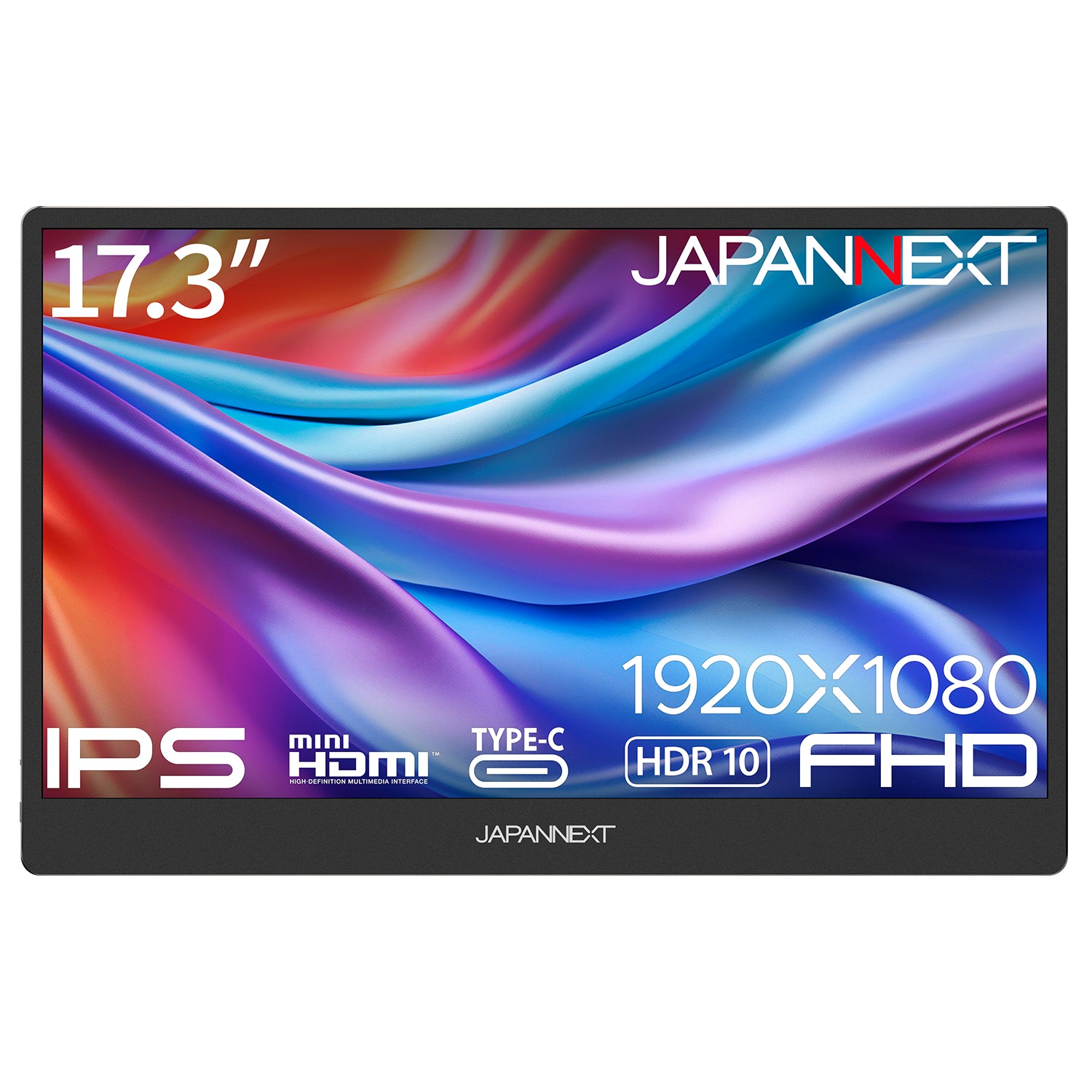 JAPANNEXT 17.3インチ IPSパネル搭載 フルHD(1920x1080)解像度 モバイルモニター JN-MD-IPS1730FHDR-N USB  Type-C miniHDMI HDR スマートケース付き