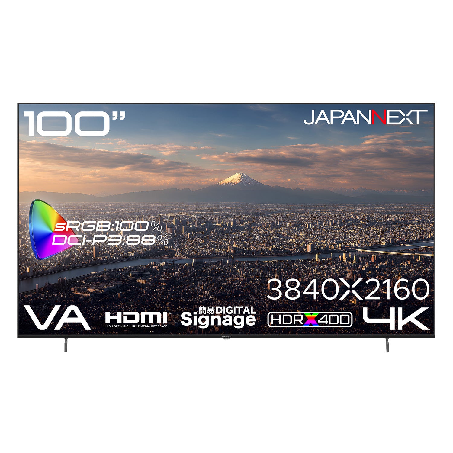 2年保証モデル】 JAPANNEXT 100インチ VAパネル搭載 4K(3840x2160