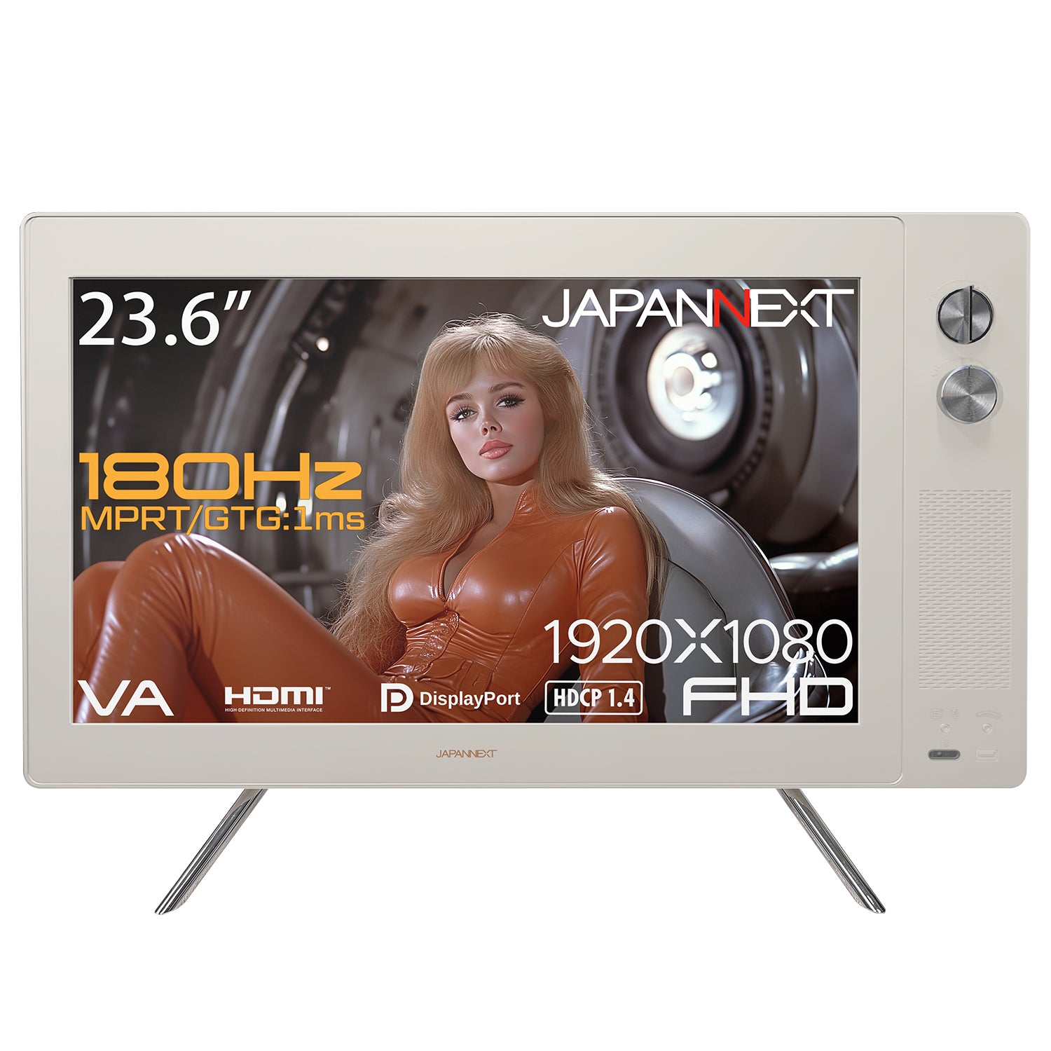 ヨドバシカメラ限定】JAPANNEXT 23.6インチ VAパネル搭載 180Hz対応 フルHD(1920x1080)解像度 レトロクラシック  ゲーミングモニター JN-V236G180F-RETRO 1ms(GTG/MPRT) HDMI DP モノクロモード搭載 【2年保証】