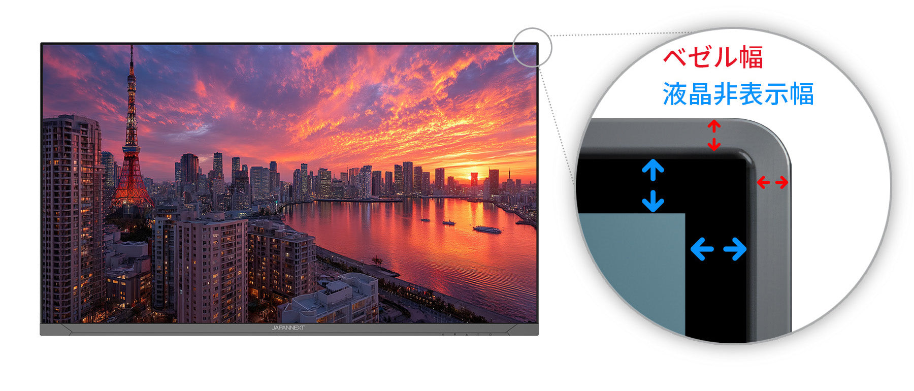 スタイリッシュなフレームレスデザイン