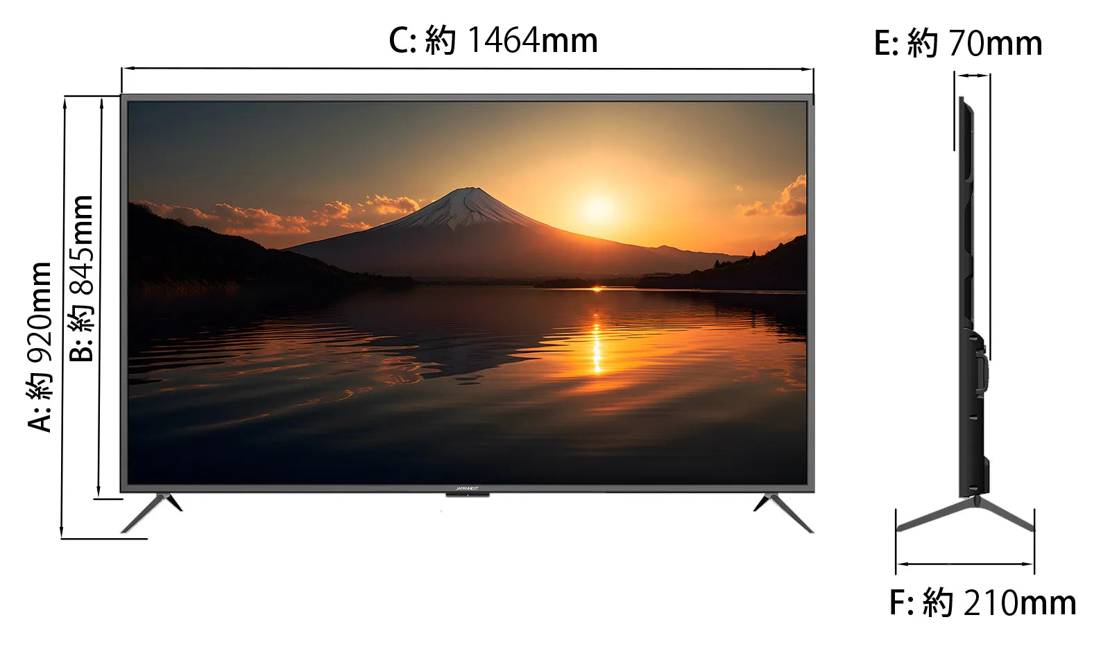 【引取限定】65インチJN-V6500UHDRとハヤミ工産スタンドKF-865 引取限定】65インチJN-V6500UHDRとハヤミ工産スタンドKF-865 KF