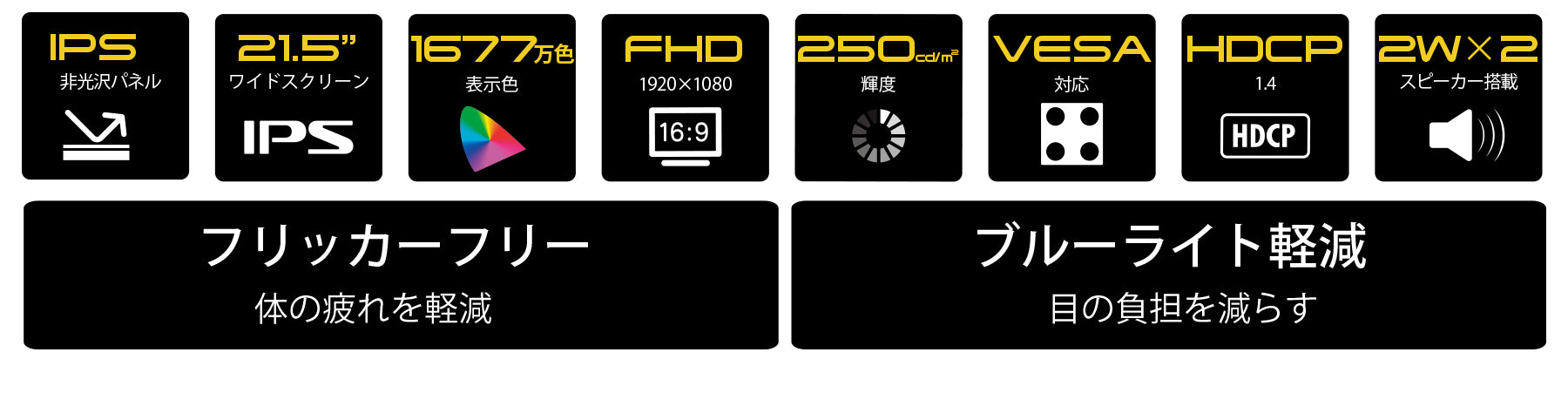 21.5インチ IPSパネル搭載液晶モニター