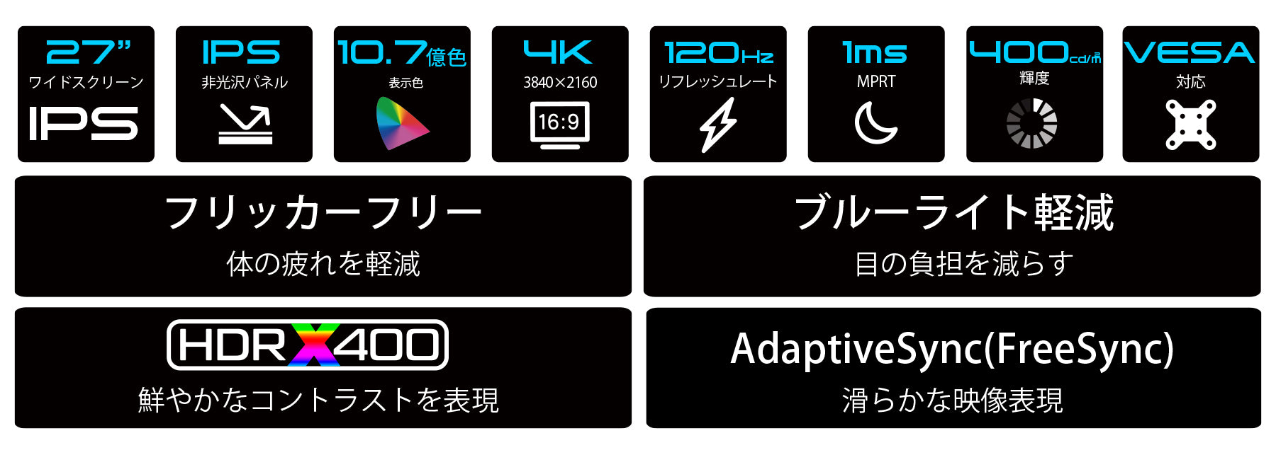 27” IPSパネル 120Hz対応ゲーミングモニター
