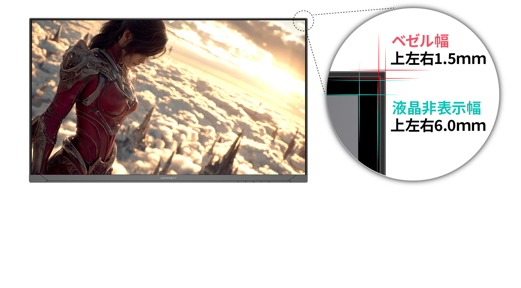 フレームレスデザイン