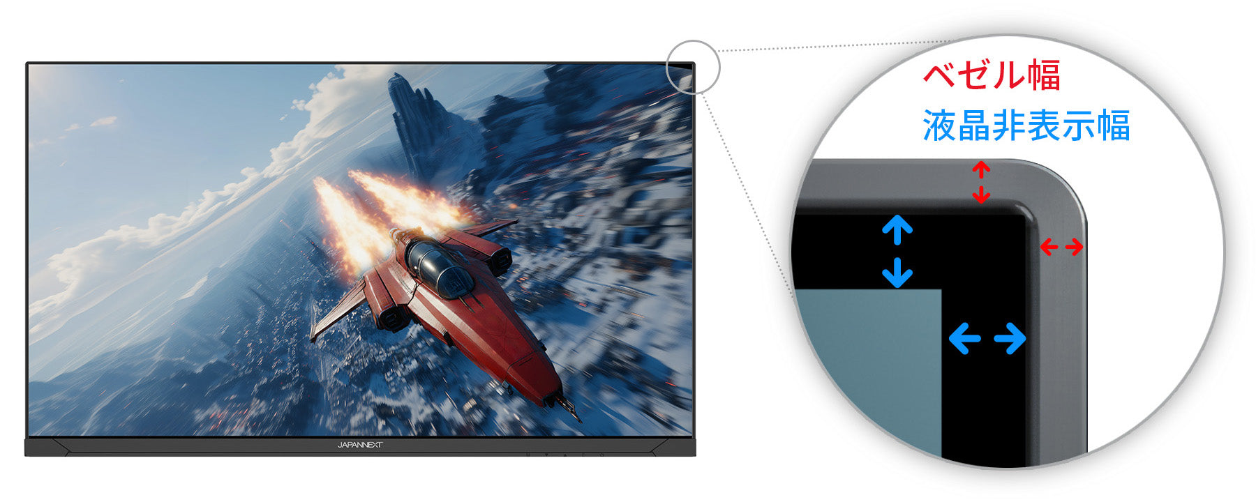 スタイリッシュなフレームレスデザイン