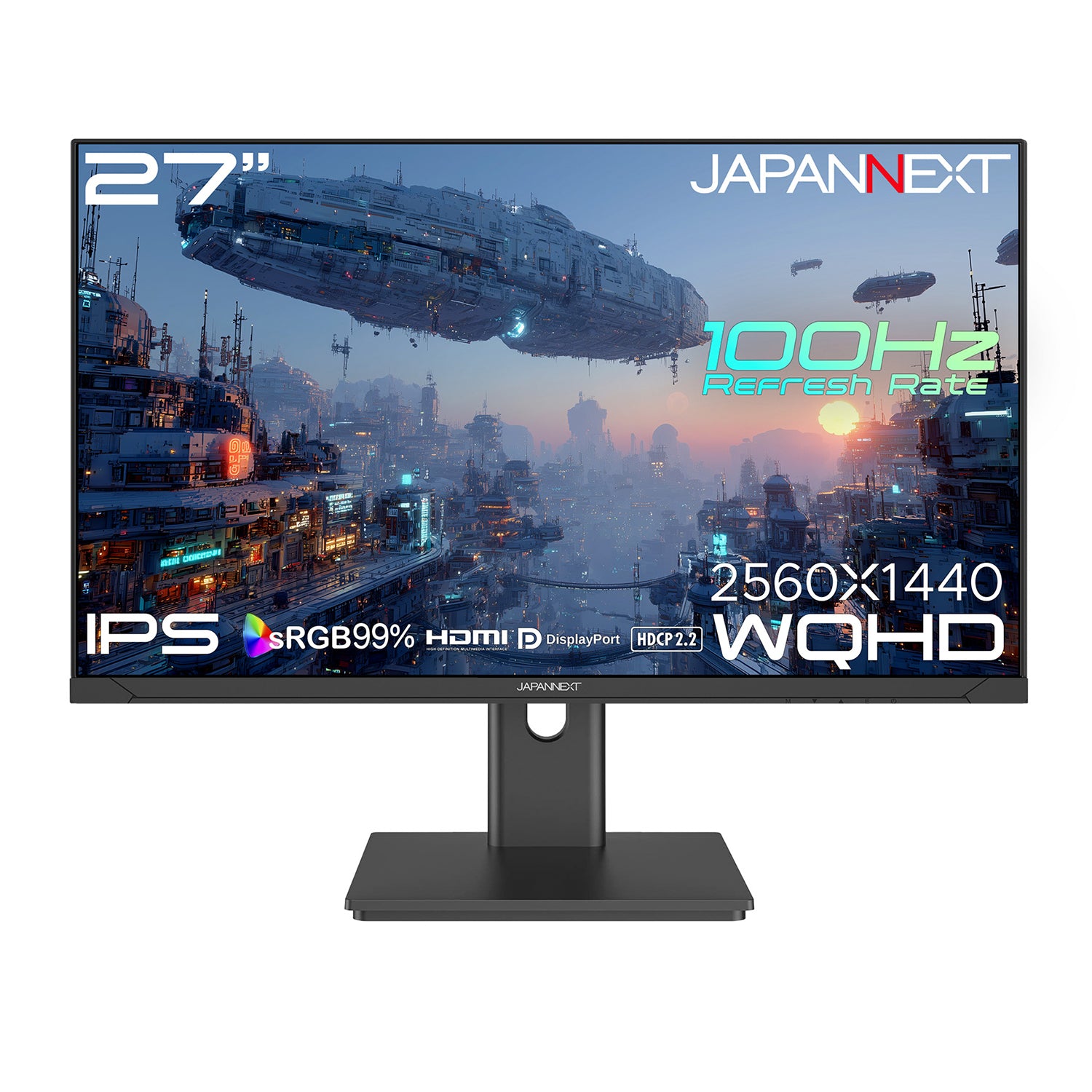 JAPANNEXT 27インチ IPSパネル搭載 WQHD(2560x1440)解像度 液晶