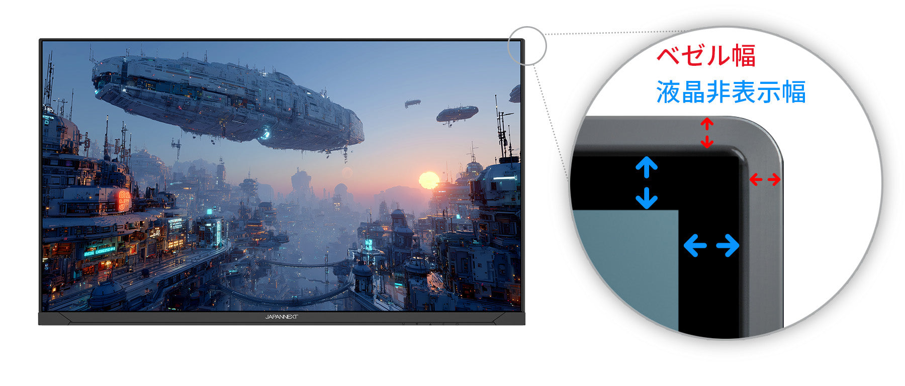 スタイリッシュなフレームレスデザイン