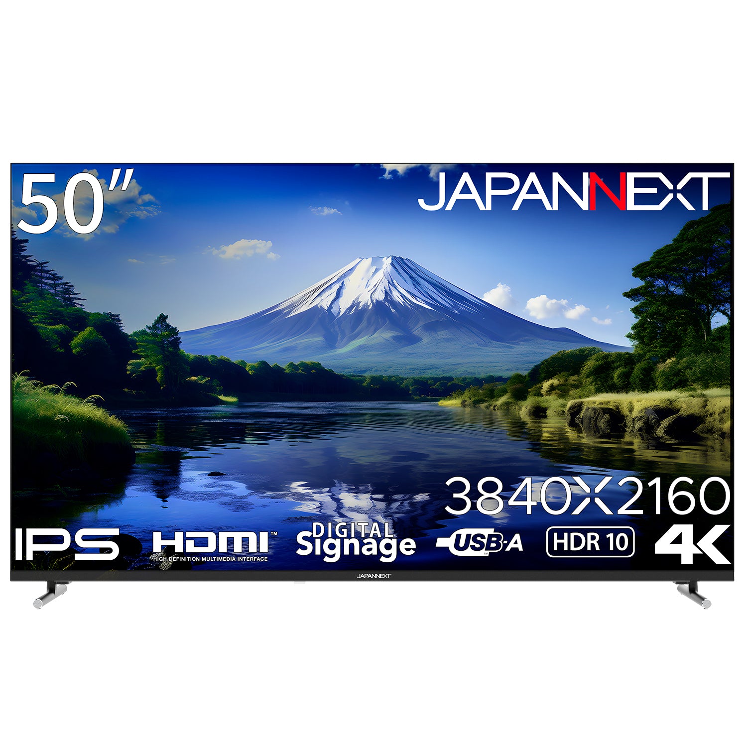 Amazon.co.jp限定】JAPANNEXT 50インチ IPSパネル搭載 大型4K液晶モニター JN-i50U-U HDMI HDR  ビデオ/音声入力端子 オプティカル端子 USB再生対応 サイネージ