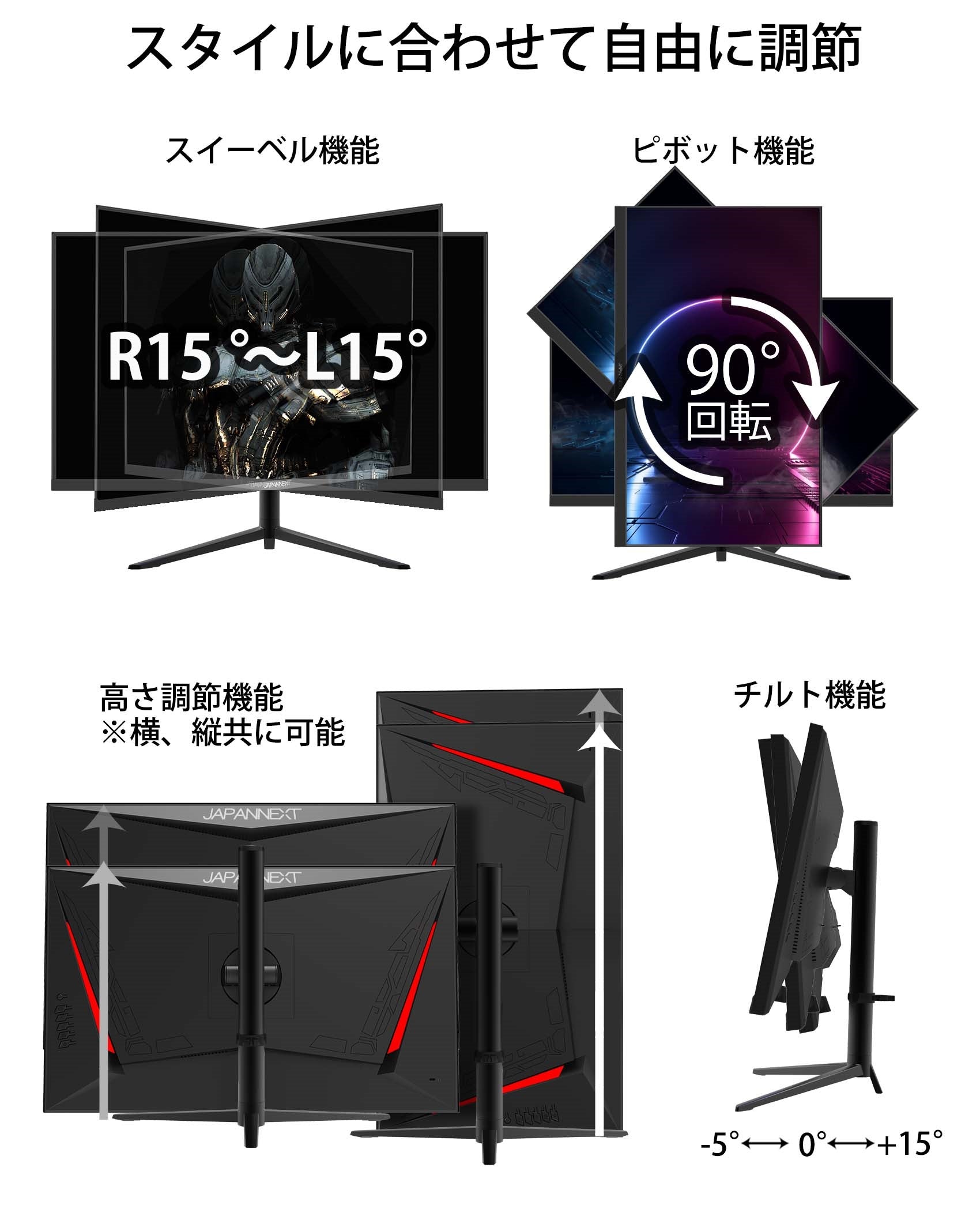 限定SALE新作登場Japannext GX28 28型HDMI2.1 4K 144Hz ディスプレイ・モニター本体