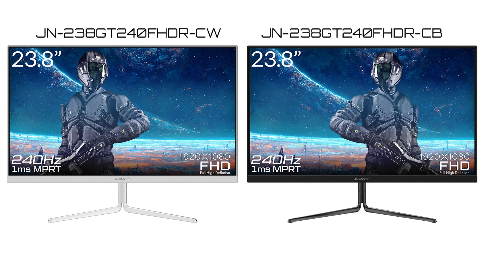 JAPANNEXT 23.8インチ 240Hz 対応ゲーミングモニター （ホワイト）JN