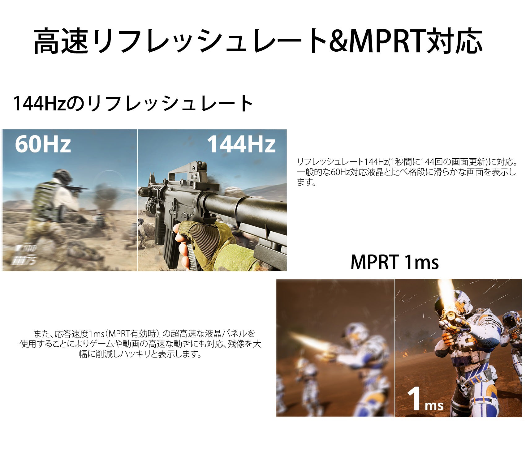 JAPANNEXT HDMI 2.1対応 31.5型 144Hz対応４Kゲーミングモニター JN