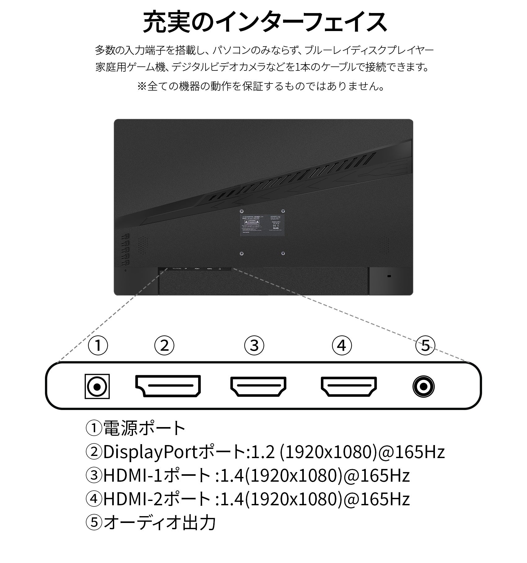 JAPANNEXT JN-G24T165FHDR 24インチ フルHD(1920 x 1080) 165Hz対応