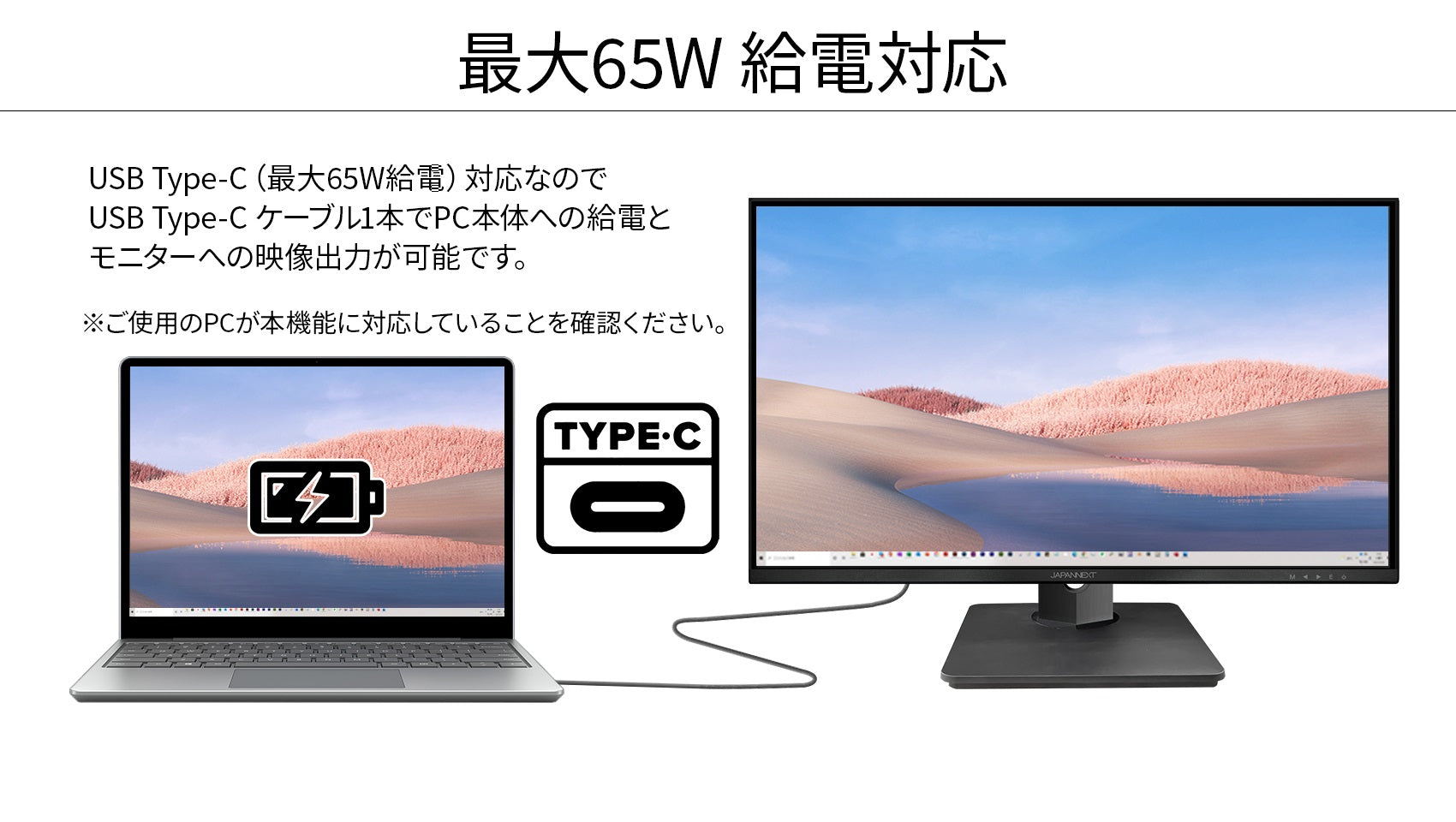 JAPANNEXT モバイルモニター USB TypeC miniHDMI sRGB100％ ［13.3型