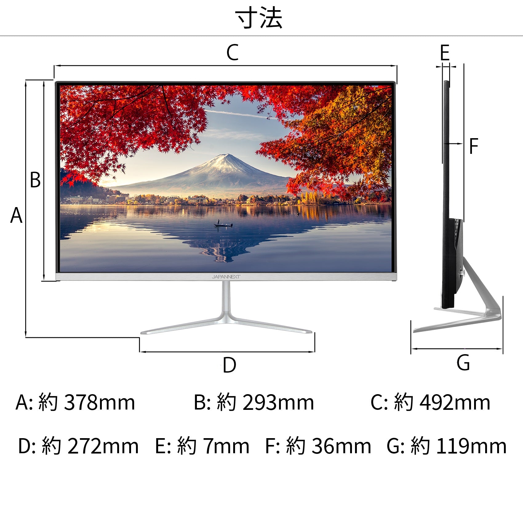 JAPANNEXT 21.5インチIPSパネル搭載 フルHD液晶モニター JN-IPS215FHD 