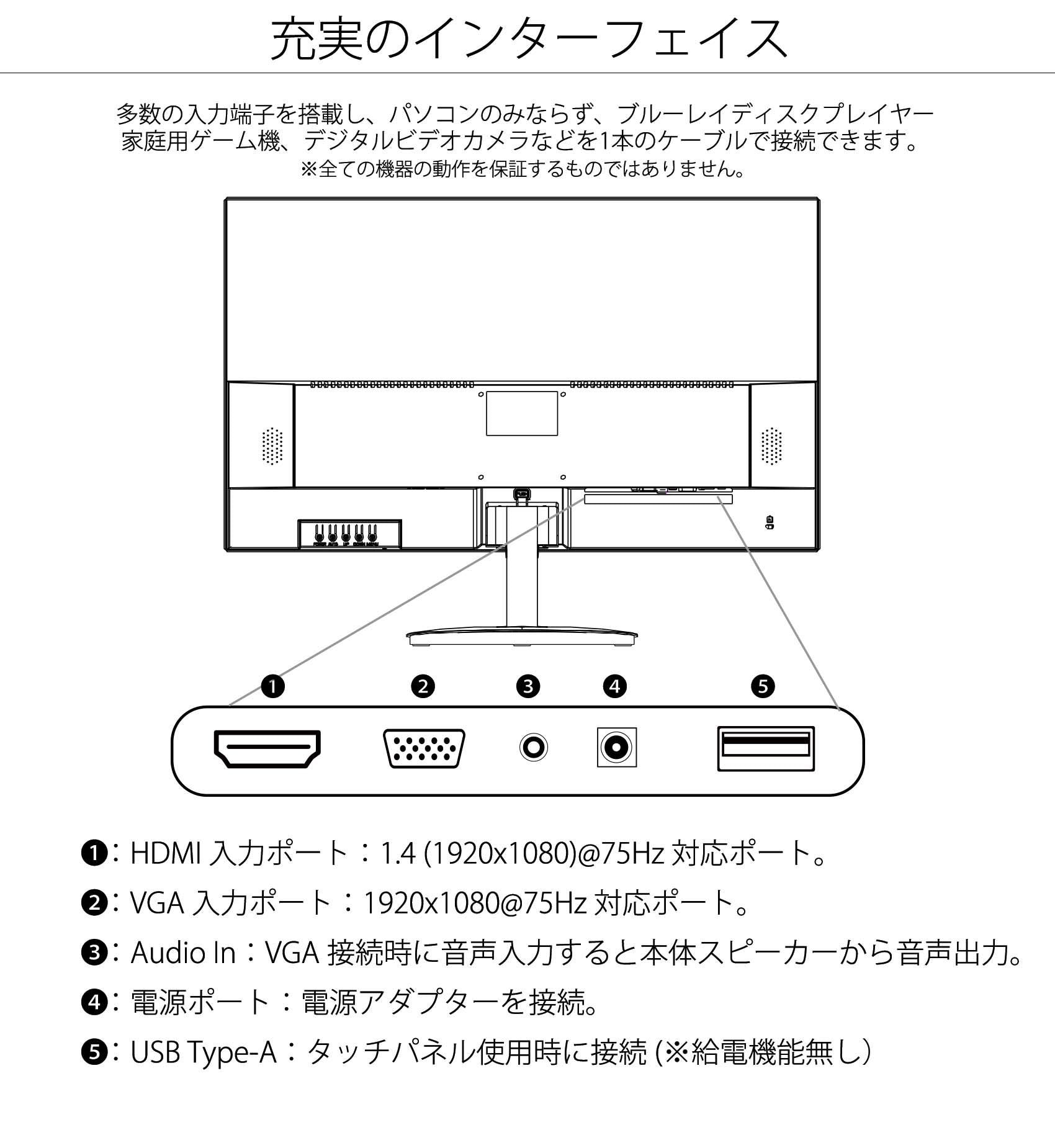 JAPANNEXT 23.8型IPSフルHDパネル搭載 タッチパネル対応モニター JN
