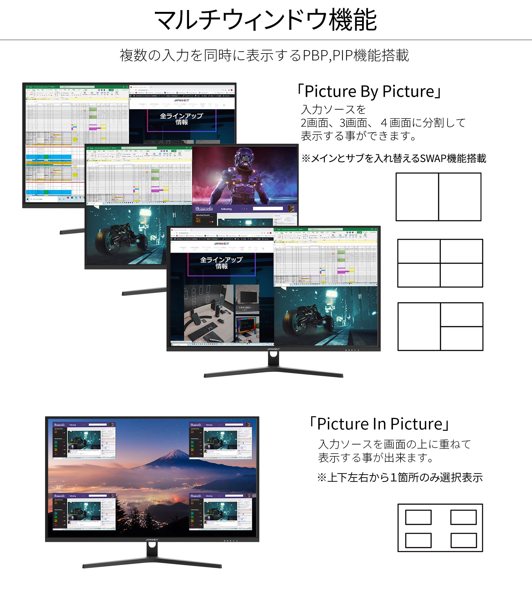 JAPANNEXT 31.5インチ VAパネル搭載 4K解像度（3840x2160）液晶