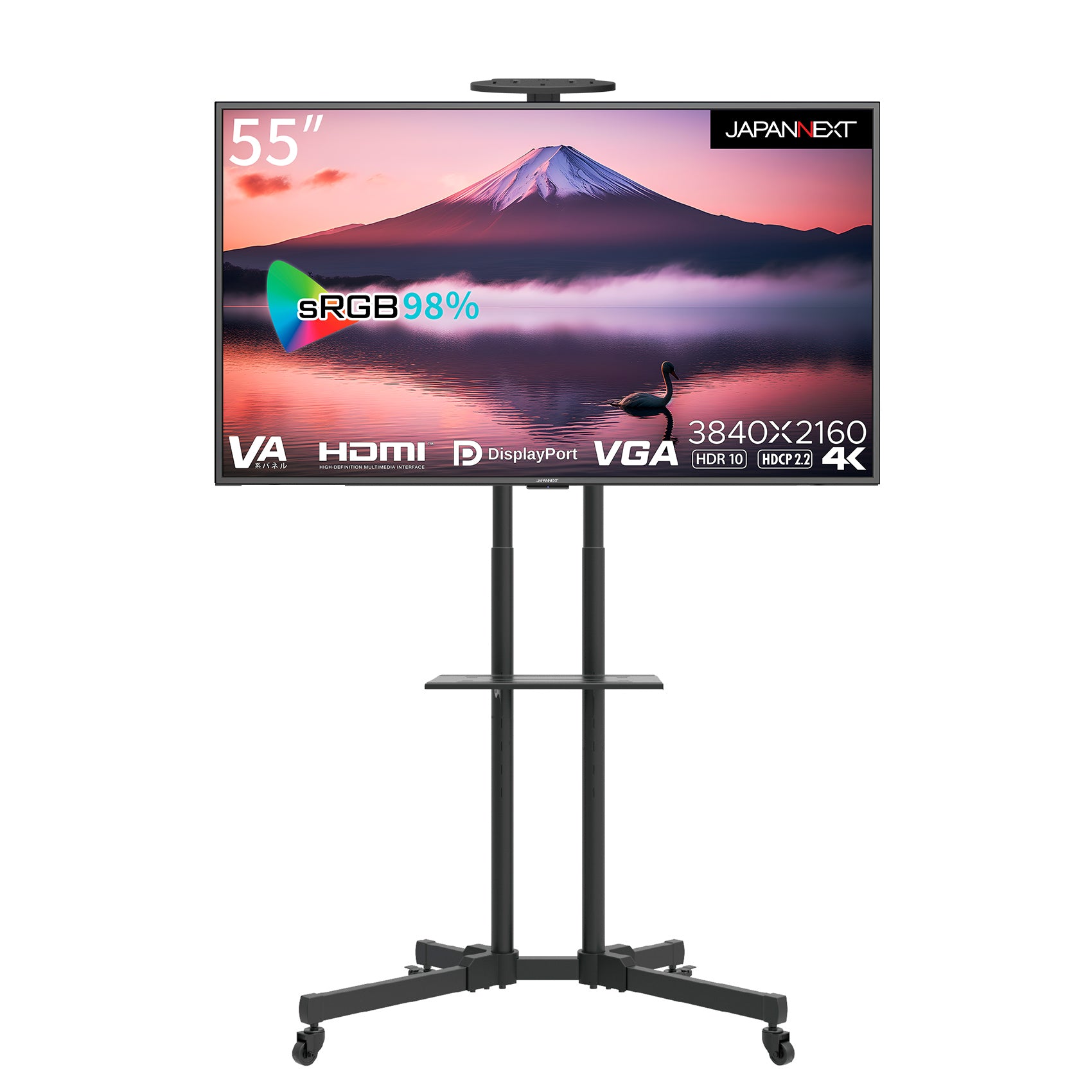 即日受渡❣️送料込ジャパンネクスト55型4K液晶モニター。スピーカー、リモコン付4K液晶ディスプレイになります