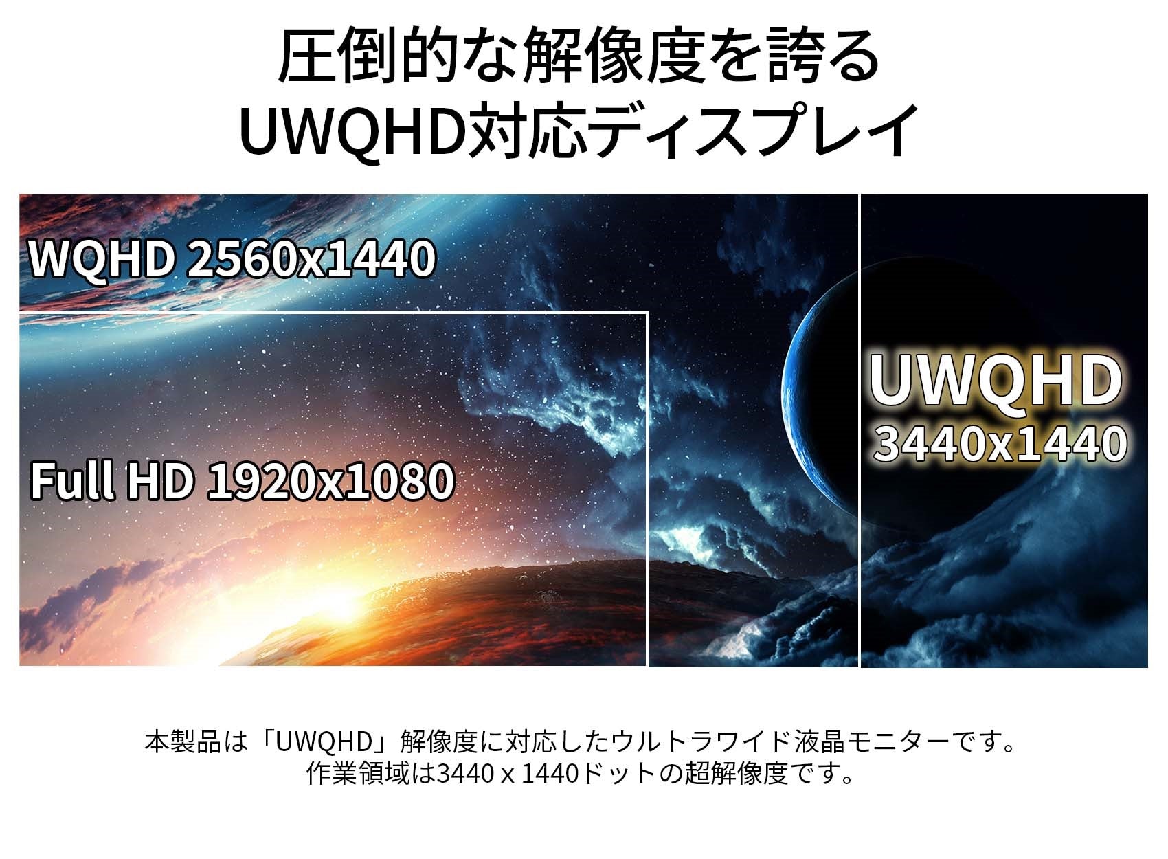 JAPANNEXT 34型 ウルトラワイド(UWQHD)曲面ゲーミングモニター 165Hz