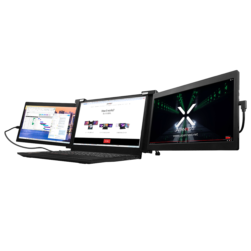 JAPANNEXT 2画面モバイルディスプレイ [Tri-Screen] 10.1インチ JN-TRI