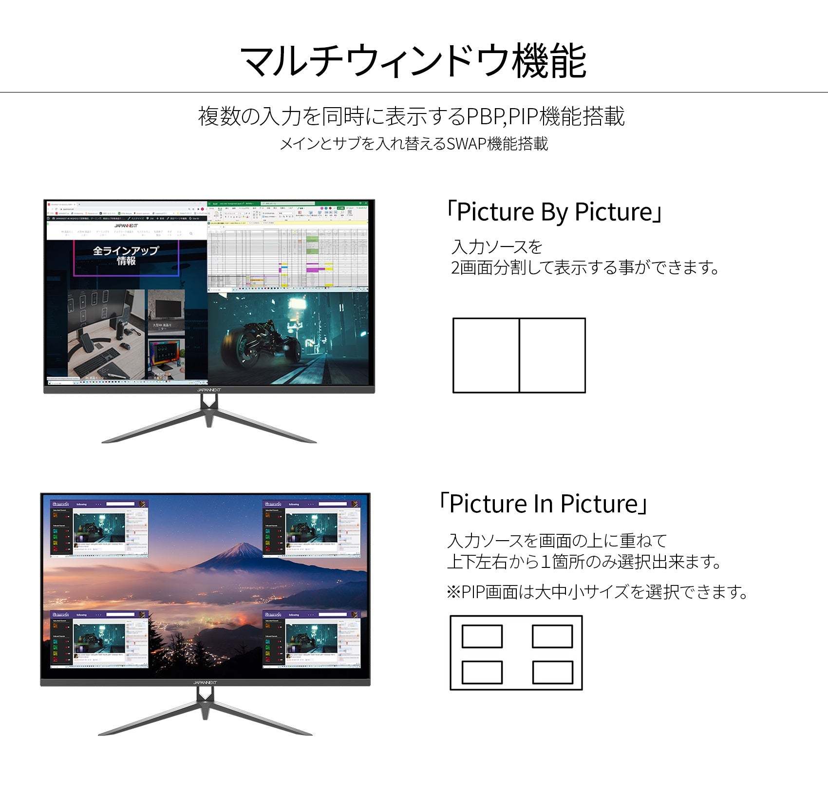 JAPANNEXT 31.5型 4K液晶モニター USB Type-C(最大65W給電対応） JN ...